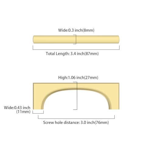 Asidrama 10 Pack 3 Inch(76mm) Brushed Gold Cabinet pulls Kitchen Cabinet Handles, Cabinet Pulls Kitchen Cabinet Hardware for Cupboard Drawer Pulls 2321 - color: Brushed Gold, size: 3" Hole Center, style: 10 Pack