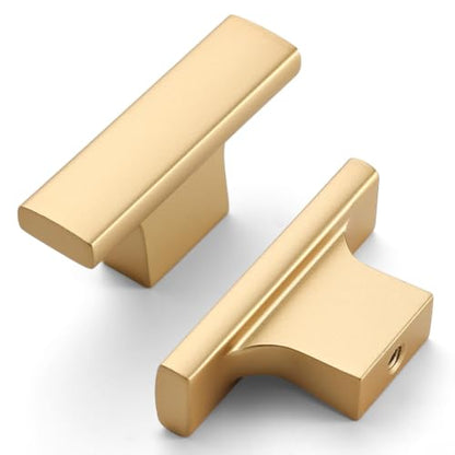 Asidrama 2 Pack Matte Champagne Gold Kitchen Cabinet Knobs Dresser Knobs Drawer Knobs Cabinet Hardware Zinc Knobs for Dresser Drawers - color: Gold, style: 2 Pack