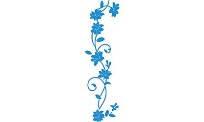 Picniva Rattan Flower Removable Vinyl Wall Decal, Blue, 22 x 80 in - color: Blue, size: 22'' X 80''