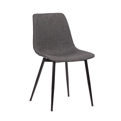 Armen Living Monte Mid Century Modern Dining Accent Chair for Table Kitchen Desk Vanity in Charcoal Gray Fabric Upholstery with Black Metal Legs - color: Charcoal Gray Fabric, style: Single