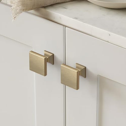 Peaha 15 Pack Champagne Bronze Cabinet Knobs, Square Drawer Knobs - color: Champagne Bronze
