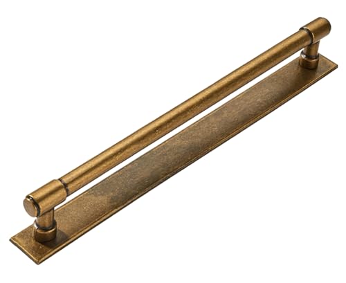 khtumeware 5 Pack 12 Inch(305 mm) Center to Center Antique Brass Cabinet Pull Backplate with Base Plate Zinc Solid Vintage Kitchen Cabinet Handles Drawer Pulls Cabinet Hardware - color: Antique Brass, size: 12"(305mm) Hole Center
