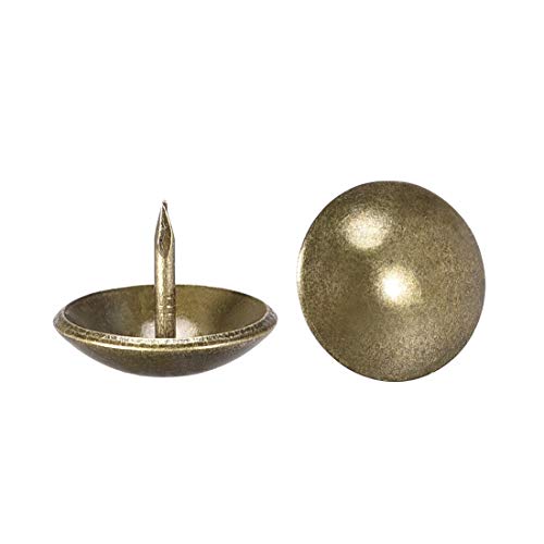 uxcell Upholstery Nails Tacks 19mm Dia 15mm Height Retro Round Thumb Push Pins Bronze Tone for Furniture Sofa Headboards, 100 Pcs - size: 19mm x 15mm