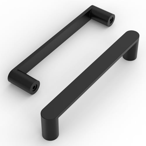 Amerdeco 10 Pack Matte Black Cabinet Pulls 5" - color: Matte Black, size: 5" hole center