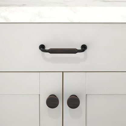 10 Pack Oil Rubbed Bronze Cabinet Pulls 3.75 Inch(96mm) Kitchen Cabinet Handles Solid Zinc Alloy Cabinet Hardware Drawer Pulls - color: Oil Rubbed Bronze, size: 3.75" Hole Center