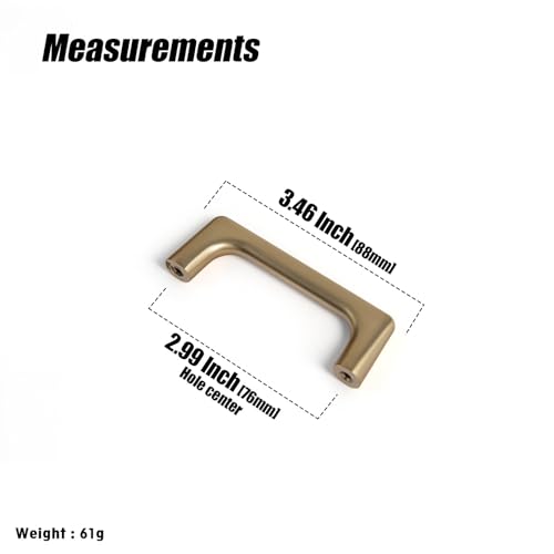 Goo-Ki Brushed Copper Cabinet Pulls with 7.6''Hole Centers, Modern Style Zinc Alloy Cabinet Handles for Dresser,Wardrobe,Cupboard- 6 Pack - color: Champagne Bronze, size: 3'' Hole Centers