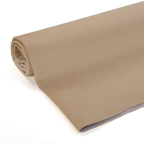 Foamma Benson Textured Microfiber Plain Velvet Upholstery Fabric by The Yard – 56" Wide Soft Fabric Ideal for DIY Sewing, Upholstery, Crafts, Chairs, Sofas and Home Décor - Linen, 1 Yard - color: Linen, size: 1 Yard