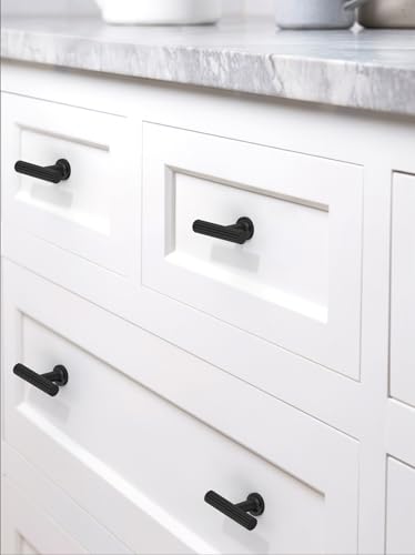 10 Pack Matte Black Kitchen Cabinet Knobs Cabinet Pulls Drawer Knobs Cabinet Hardware Zinc Knobs for Dresser Drawers - color: Matte Black, size: Single Hole Knob