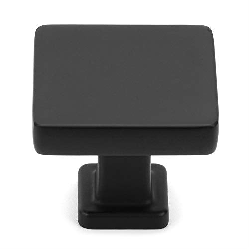 KOOFIZO 10 Pack Matte Black Cabinet Knobs, Square Single Hole Pulls K08 - color: Black, size: Knob 1 - 10Pcs