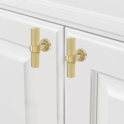 20 Pack Cabinet knurled Knobs Brushed Gold Kitchen Cabinet Knobs Aluminum and Zinc Alloy Drawer Pulls Solid Cabinet Hardware - color: Brushed Gold, size: 1.38'' Diameter(35mm)