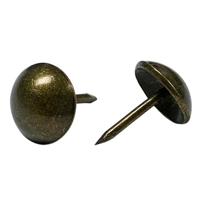 Maozaa Upholstery Tacks, 100pcs 7/16" Furniture Tacks, Antique Brass - color: Antique Brass