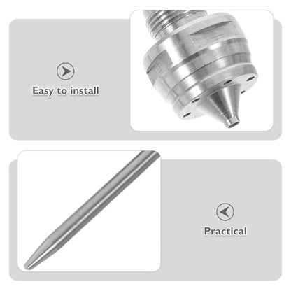 1 Set Spray Gun Air Cap, Needle, Fluid Nozzle Kit - 2.5mm Paint Sprayer Repair Parts for DIY Automotive Painting Projects - Alloy Fluid Tip Replacement - color: Silver