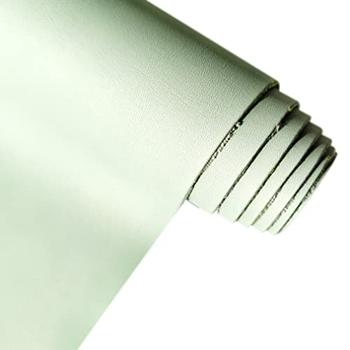 XHT Smooth Light Green Faux Leather Roll 11.8"x53" Soft Plain Synthetic Upholstery Crafts Fabric for DIY Cosplay Garment Jewelry Accessories - color: Green