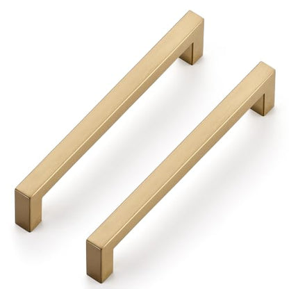 Ravinte Champagne Bronze Cabinet Handles Square Pulls 6-1/4 Inch 30 Pack - color: Champagne Bronze
