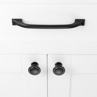 Matte Black Cabinet Knobs Round Kitchen Pulls 10 Pack 8222 - color: Matte Black, size: 1-1/4 Inches, style: 10 Pack Round Knob