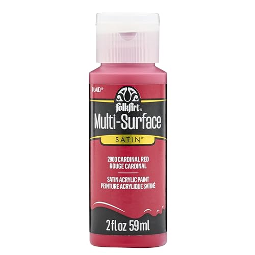 FolkArt Pl2900 Multi-Surface Paint, 2 oz, Cardinal Red - color: Cardinal Red, size: 2 Fl Oz (Pack of 1)