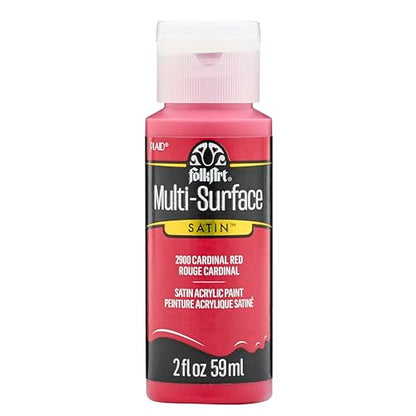 FolkArt Pl2900 Multi-Surface Paint, 2 oz, Cardinal Red - color: Cardinal Red, size: 2 Fl Oz (Pack of 1)