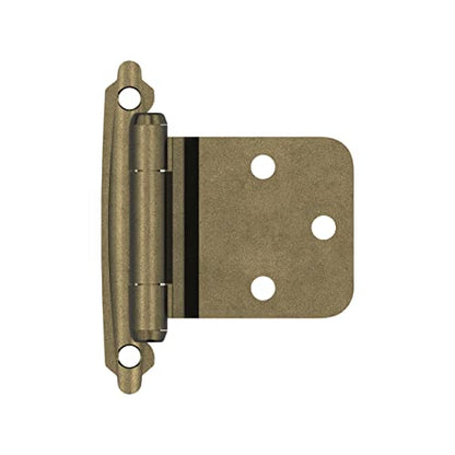 Amerock 1 Pair Variable Overlay Burnished Brass Face Mount Cabinet Hinge - color: Burnished Brass, size: Reverse Bevel