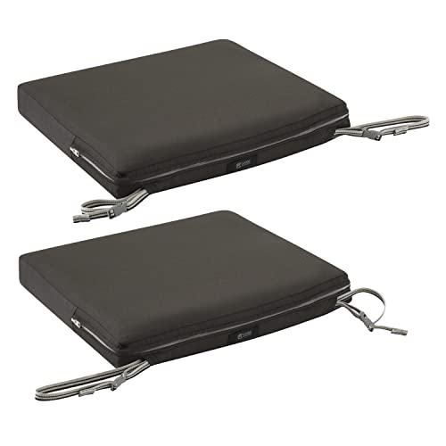 Classic Accessories Ravenna Water-Resistant 17 x 15 x 2 Inch Patio Seat Cushion, Espresso - color: Espresso, size: 17"W x 15"D x 2"Thick