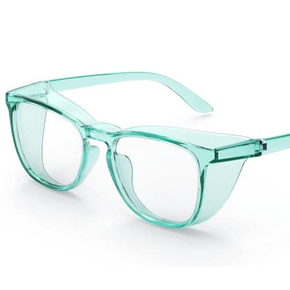 TOREGE Safety Goggles, Stylish Lightweight Safety Glasses With Anti-Fog And Anti-Blue Light Lenses, Light Green - color: Light Green&clear Lens