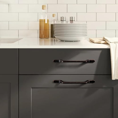 Goo-Ki 6 Pack Antique Oil Rubbed Bronze Drawer Knobs Kitchen Cabinet Hardware - 2.2" Full Length Single Hole/Screw Bar Cabinet Pull Handles - color: Antique Oil Rubbed Bronze, size: 2.2" Full Length
