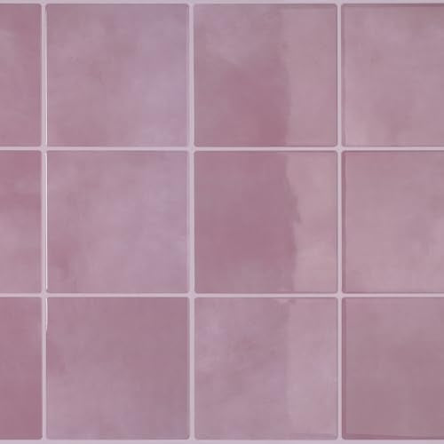 CRE8TIVE 16 Sheets Peel and Stick Tiles Backsplash, 12"x12" Backsplash Tile for Kitchen Peel and Stick, Adhesive Waterproof Tile Stickers for Bathroom, Laundry Room, Shower Walls (Pastel Pink Square) - size: 12"x12" (16-Sheets)