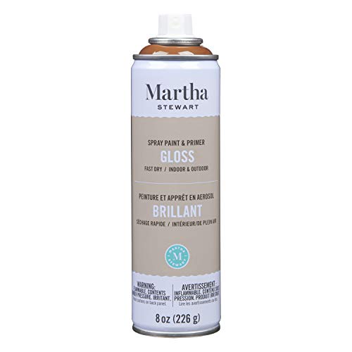 MARTHA STEWART Paint & Primer 8oz Spray Paint, Gloss Chestnut Brown 8 Fl Oz (42906) - color: Gloss Chestnut Brown