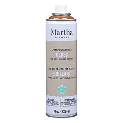 MARTHA STEWART Paint & Primer 8oz Spray Paint, Gloss Chestnut Brown 8 Fl Oz (42906) - color: Gloss Chestnut Brown