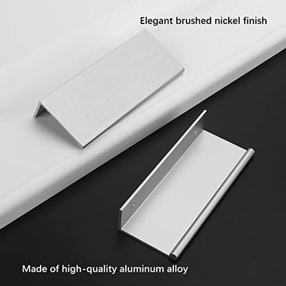 Rergy 10 Pack 3" Cabinet Pulls Brushed Nickel Finger Pulls for Cabinets - color: Brushed Nickel, size: Hole Center: 3in(76mm)