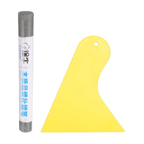 HARFINGTON Wood Filler Sticks Wood Furniture Scratch Repair Filler Sticks Furniture Touch Up Markers with Yellow Scraper for Wood Holes Wood Floor Table Door Cabinet, Dark Grey - color: Dark Grey