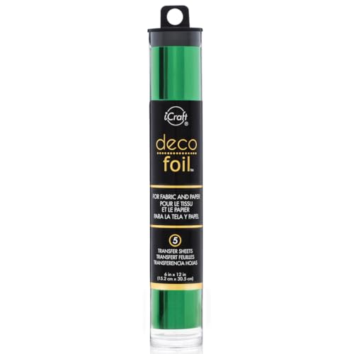 iCraft Deco Foil, 5 Transfer Sheets, 6" x 12", Green - color: Green, size: 6in X 12in