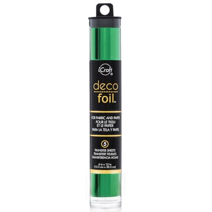 iCraft Deco Foil, 5 Transfer Sheets, 6" x 12", Green - color: Green, size: 6in X 12in