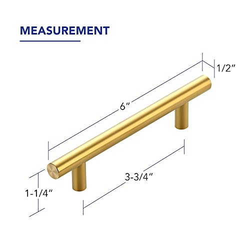 Ravinte Hardware Gold Cabinet Handles Drawer Pulls 3.75 Inch CC 25 Pack - color: Gold T-Shaped, size: 3-3/4" Hole Center