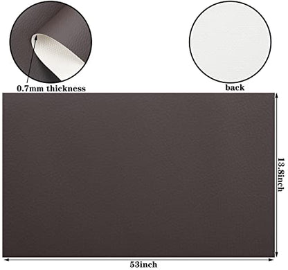 Picheng Lychee Faux Leather Fabric: 13.8" x 53" Soft Faux Leather Roll - color: Dark Brown