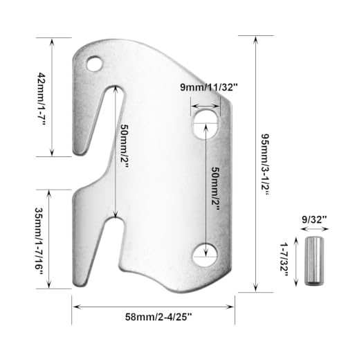 NEWHOOK 4 Pcs Universal Wood Bed Rail Hook for Bed Frame with Pin
