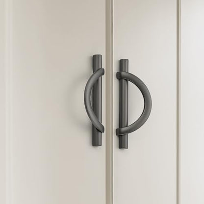 HOME EDIT Pearl Grey Cabinet Pulls Curved, 3-3/4 Inch/96 mm, 10 Pack - color: Pearl Grey, size: 3-3/4 Inch Hole Center