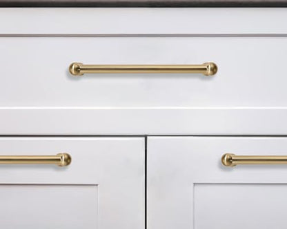khtumeware 2 Pack 6 Inch Hole Center Brushed Brass Cabinet Pulls Heavy Duty Solid Warm Brass Cabinet Handles cabinets Dressers Kitchens Handles Bathroom cabinets - color: Brushed Brass, size: 6 Inch Hole Center