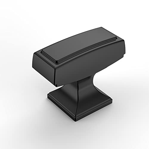 Amerdeco 10 Pack Matte Black Cabinet Handles 1.4 Inch(35mm) Single Hole Drawer Knobs and Pulls for Bathroom Cabinets ZH0010 - color: Matte Black, size: Single Hole