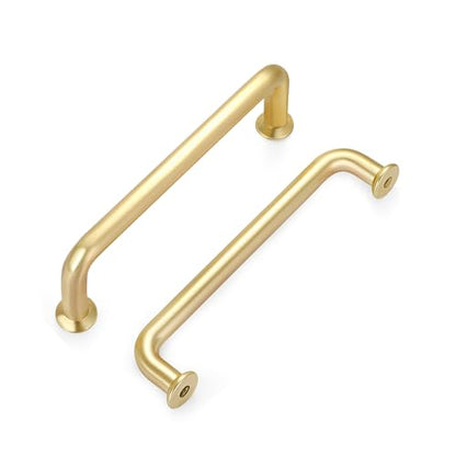 Malimali 10 Pack 3-3/4" Brushed Brass Cabinet Pulls Gold Drawer Handles - color: Brushed Brass-10 Pack, size: 3-3/4"/96MM Hole Centers