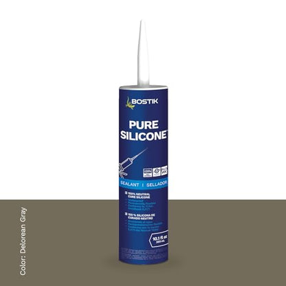 BOSTIK Pure Silicone Delorean Gray 10.1oz Silicone Caulk & - 1 Cartridge - color: Delorean Gray