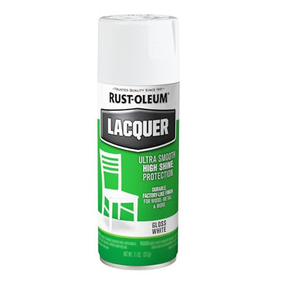Rust-Oleum Lacquer White Spray Paint - color: White, size: 11 Ounce (Pack of 1)