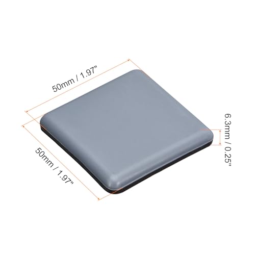 uxcell Furniture Sliders, 4Pcs 2" x 2" - PTFE Square Appliance Slider, Self-Adhesive Chair Glides, Chair Leg Floor Protectors for Carpet Hardwood Floors - size: 2" x 2"