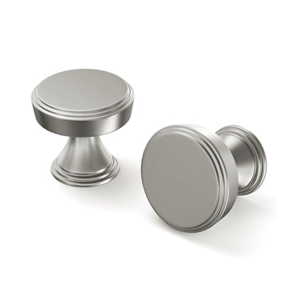 Haliwu 20 Pack Brushed Nickel Cabinet Knobs, Round Silver Cabinet Knobs - color: Brushed Nickel &Round C