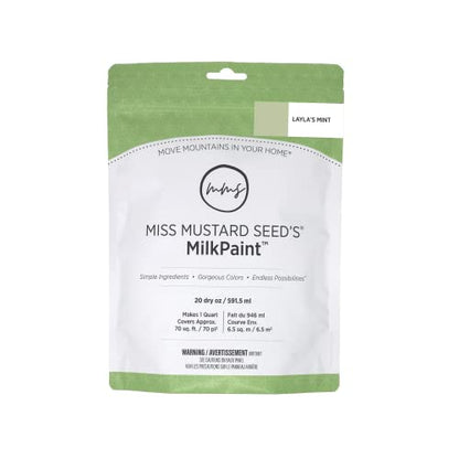 Miss Mustard Seed's Milk Paint for Furniture, Cabinets & Wood, Layla's Mint, Quart - color: Layla's Mint, size: 20 Ounce (Pack of 1)