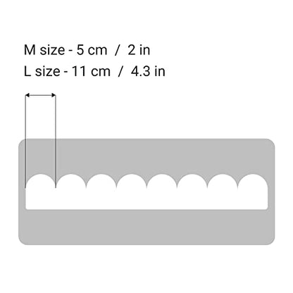 Border Reusable Plastic Wall Stencil // Frill - SEMICIRCLES 5 // Art Craft Mylar Template (8.3"x17.7") - color: Frill Semicircles 5, size: 21x45cm