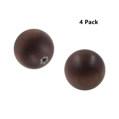 Wood Ball Drawer Knob,ULIFESTAR Unfinished Black Walnut Wood Ball Dresser Knobs,4PCS Wood Furniture Knobs,Wood Ball Pull Handle for Cabinets Wardrobe Cupboard Bookshelf Armoire Desk(3*3cm/1.18*1.18") - size: 3*3cm/1.18*1.18" Black Walnut