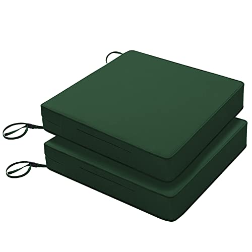 Favoyard Patio Chair Cushions 24 x 24 x 4 Inch Waterproof Outdoor Seat - color: Green, size: 24 x 24 x 4 In