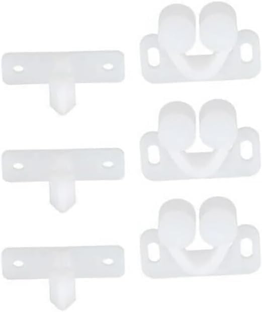 3Pcs White Marine Boat Ball Catch Door Cupboard Spring Back Plates Roller Latch Plastic Catches Cabinet Hardware