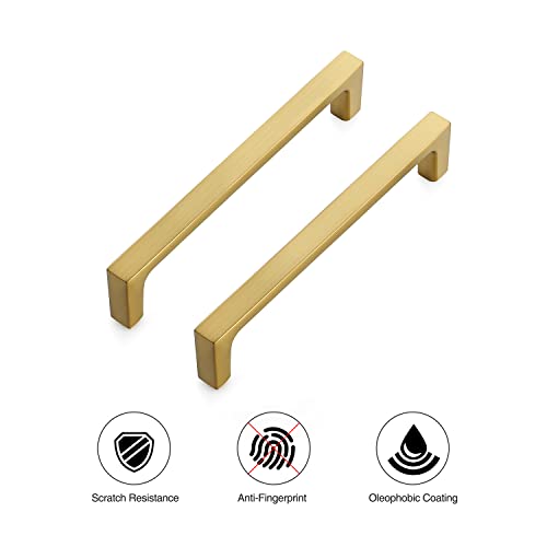 Ravinte Brushed Brass Solid Pulls Cabinet Handles 5 Inch 30 Pack - size: 5 Inch Hole Center