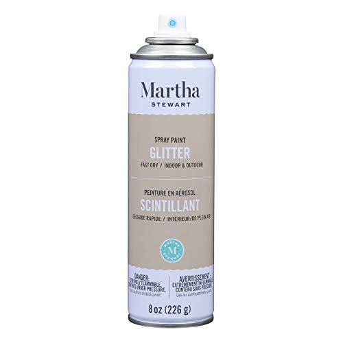 MARTHA STEWART Paint & Primer 8oz Spray Paint, Glitter Florentine Gold - color: Glitter Florentine Gold